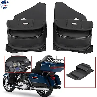 Motorcycle Black Windshield Fairing Pouch Bag Fit For Harley Street Tri Glide • $24.68