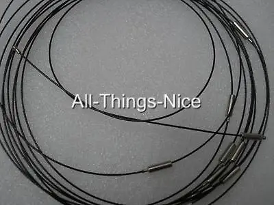 10 STEEL Black Memory Wire Screw Clasp Choker Pendant Necklace Jewellery Making • £6.50