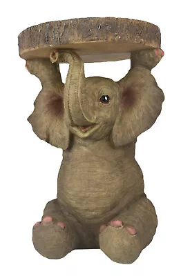 £69.50 • Buy 34cm Baby African Elephant Side Occasional Table Plant Stand Statue Polystone 
