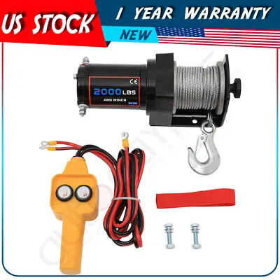 12V 2000LB Electric Winch Towing Trailer Steel Cable Off Road For JEEP Wrangler • $67.49