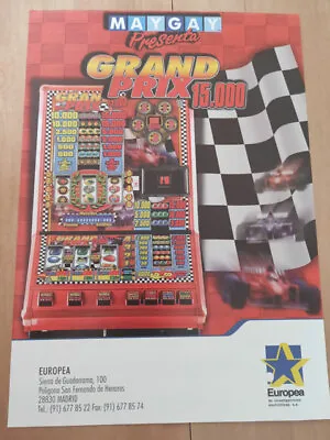 Maygay  Grand Prix 15.000  Arcade Fruit Club Machine A4 Sales Flyer • £12