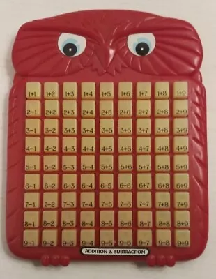 1990 Vintage Math Practice Fun Magic Randtoy Add & Subtract Owl Push And Learn • $14.55