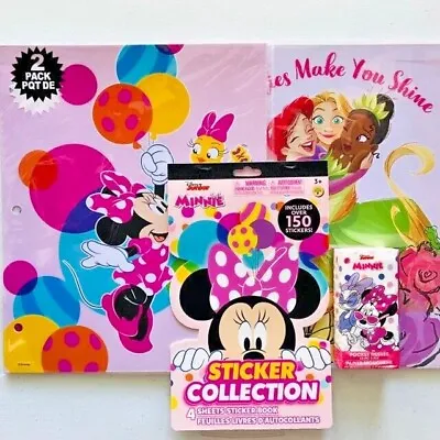 Minnie Mouse /disney Princess Folder/sticker Bundle • $12.95