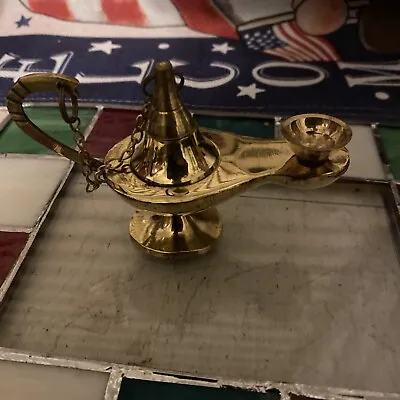 Vintage￼ Solid Brass Incense Burner Aladdin Style ￼lamp • $5