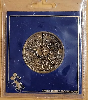 Vintage Walt Disney Coin Token Medallion 4 Lands & Main Street Bronze • $24.99