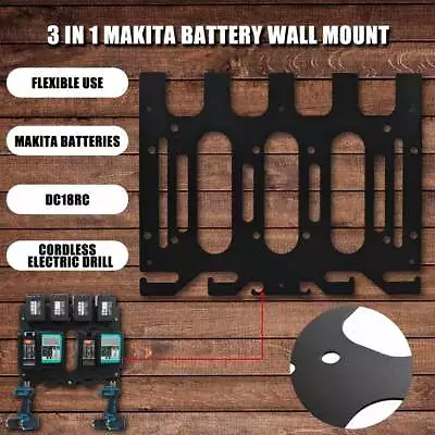 3 In 1 Wall Mount Tool Hanger Holder For Makita 14.4V 18V Battery/Drill Driver • £24.99