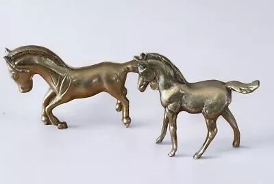 Two Vintage Solid Brass Horses  Paperweight  Ornament • £19.99