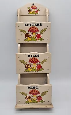 Vintage Merry Mushroom Wood Letter Holder Kitschy 1978 Sears Roebuck  • $150