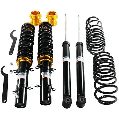 Gold Coilovers Kit Suspension Coil Springs For VW Golf Mk4 2WD Only A4 1998-2005 • $195.99