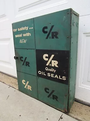 Vintage METAL C/R Quality Oil Seals Advertising Cabinet Display Case • $228.99