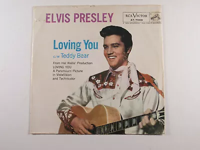 Elvis Presley - Teddy Bear / Loving You RCA 47-7000 Picture Sleeve & Record 1957 • $50