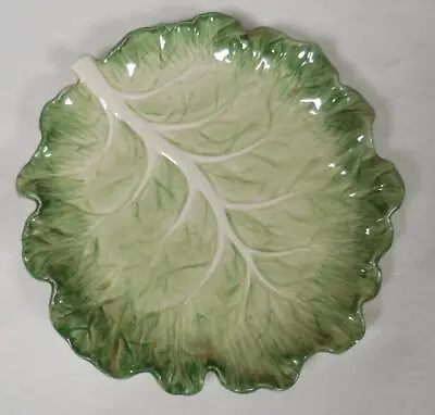 Fitz And Floyd Ironstone 6.5  Cabbage Leaf Plate Small Chip On Back • $10