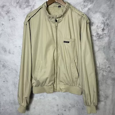 Vintage Members Only Jacket Mens Size 46 Full Zip Beige • $30