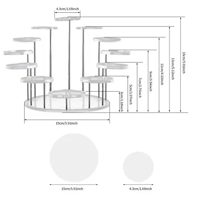 Display Holder Tray Home Decor Round Acrylic Dessert Cupcake Stand Wedding Party • £12.65