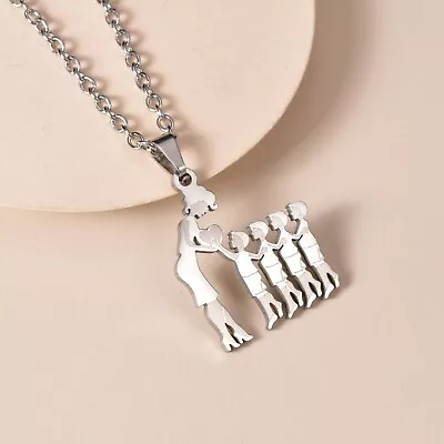 Sterling Silver Mom Daughter Son Family Pendent Necklace For Mother best Family • $16