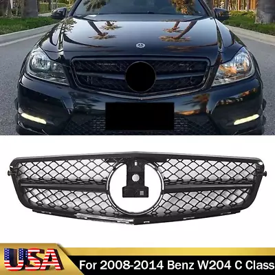 AMG Front Grill For 2008-2014 Mercedes Benz W204 C180 C200 C350 C300 C250 Grille • $52.15