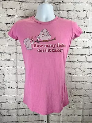 Tnt T-Shirt Top Women XL Pink Graphic Print 100% Cotton Tootsie Pop Crew Neck • $9.99