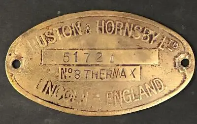 £95 • Buy Ruston & Hornsby Ltd Lincoln Supplier Steam Stationary Engine Badge Plaque Plate