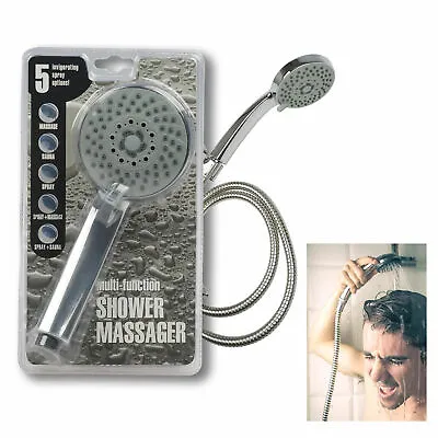 Multi-function Shower Head Massager Silver Hose Nozzle Handheld Spray 59  Chrome • $15.40