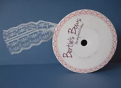 Bertie's Bows 45mm Wide Antique White Lace Trim 20m Roll BTB484-3 • £10