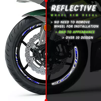 SH15 BLUE 17  Reflective Rim Wheel Sticker For Suzuki GLADIUS 650 SFV650 09-15 • $41.80
