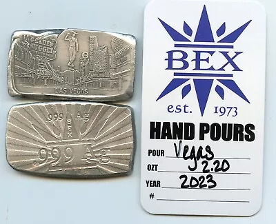 Bex 2023 Las VEGAS Hand Poured Studio Art Bar 2.20 Troy Oz. .999 Fine Silver • $149.99