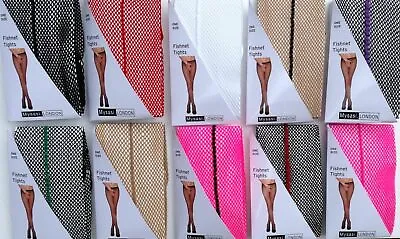 £4.99 • Buy Sexy Seamed Fishnet Tights - Colours -  Women's Retro Tights- 