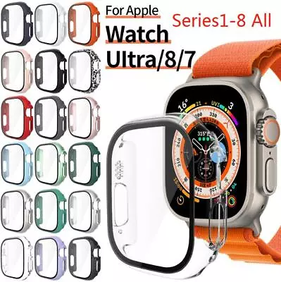 $8.79 • Buy For Apple Watch Series 8 7 6 5-3 38mm-49mm Full Cover Case /Screen Protector Lot