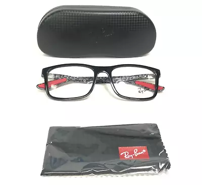 Ray-Ban Eyeglasses Frames RB8908 2000 Black Square Carbon Fiber 53-18-145 • $119.99