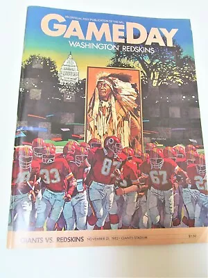 Vintage GameDay Magazine November 1982 Giants Vs. Redskins NFL Publication • $17.95