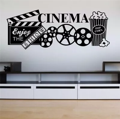 Vinyl Wall Art Stickers Home Theatre Popcorn Cinema Film Quote Decals Decoration • $23.49