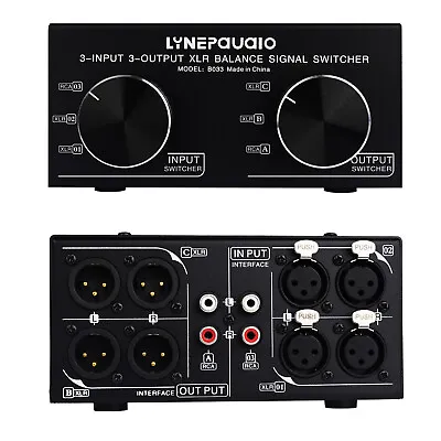 3 Input To 3 Output Fully Balanced XLR Signal Passive Stereo Selector Z2G7 • £63.14