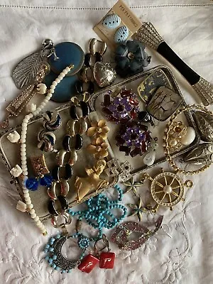 £11.99 • Buy Collection Vintage 1950s/60s Costume Jewellery Lot Spares Repair Inc Monet