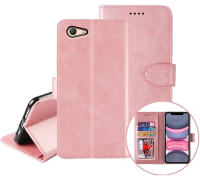 $7.50 • Buy Oppo A59 F1s Wallet Case Cowhide Finish Pu Leather Magnet Card Slots Rosegold