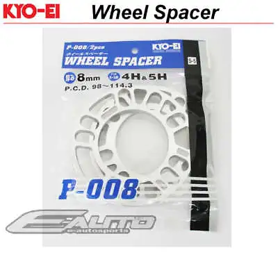 JDM KICS KYO-EI 8mm RIM WHEEL SPACER 4x114 5x100 5x114 5x112 4x100 PCD 98-114 A • $39.09