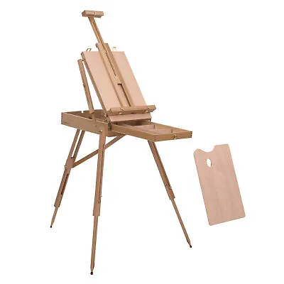 HOMCOM Tripod Art Easel Wooden Drawing Board Workstation Folding French Sketch • £49.99