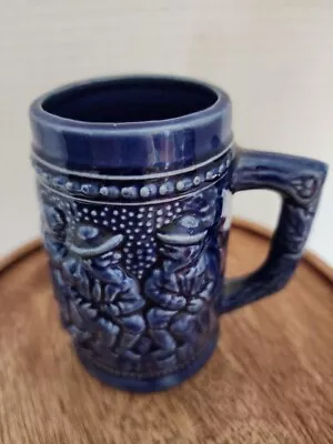 Miniature German -Blue  Beer Barrel Mugs Shot Glass 4 -Japan • $6