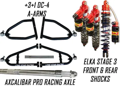 Lonestar +3 A-Arms Axle Elka Legacy Front Rear Shocks Suspension Raptor 250 125 • $2295