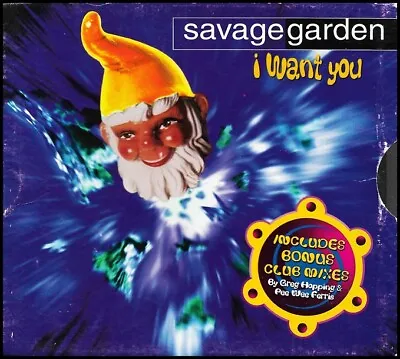 $7 • Buy SAVAGE GARDEN - I WANT YOU REMIXES - Oz CD Single 1995 - BLUE COVER Darren Hayes