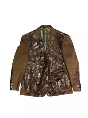 Inserch BL-565 Alligator Print Jacket Brown • $143.99