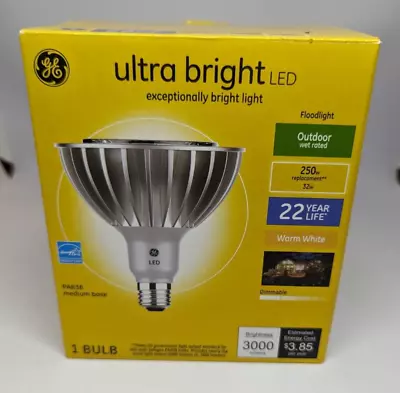 GE Ultra Bright LED 250W EQ LED Par38 Warm White Dimmable Flood Light Bulb 45894 • $19.99