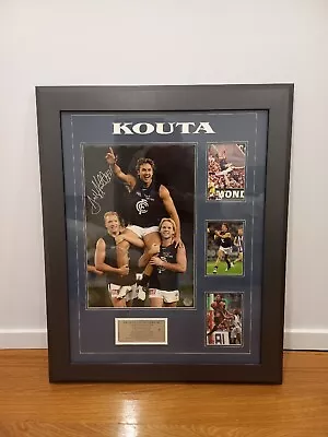 AFL Carlton Blues Anthony Koutoufides Framed & Signed Memorabilia LRG KOUTA Coa • $450