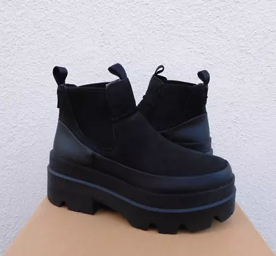 Ugg Black Brisbane Chelsea Waterproof Platform Boots Women Us 5.5/ Eur 36.5 New • $139.95
