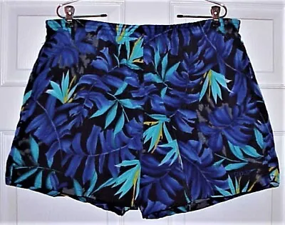 Men's Nos 1980's Vintage Speedo Blue Xl Swim Trunks Mesh Lined 2 Pockets • $22