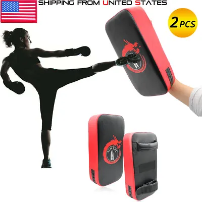 2 Piece  Kick Boxing Strike Curved Thai Pad MMA Training Focus Target Muay Thai • $30.64