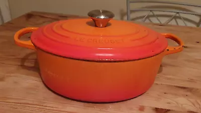 Le Crueset Large Oval Casserole E 28cm Volcanic Orange • £149