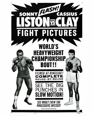 Sonny Liston Vs Clay Muhammad Ali Boxing Print Poster Wall Art Picture A4 + • £3.99