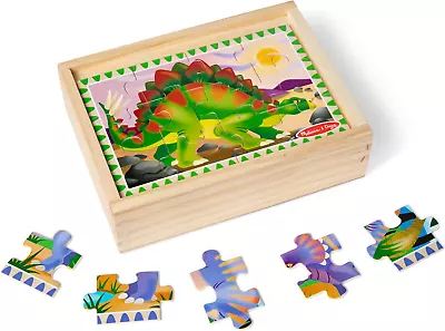 Melissa & Doug Dinosaurs 4-In-1 Wooden Jigsaw Puzzles In A Storage Box (48 Pcs)  • $19.76