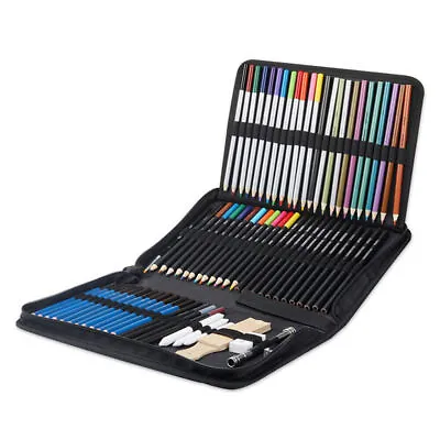 72PCS Professional Artist Pencils Set Drawing Sketching Colouring Art Kit Adult • £16.99