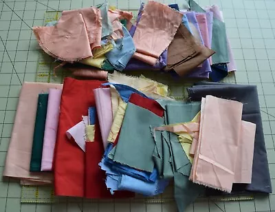 3060 1/2 Lb Antique 1920-40's Cotton Unused Fabric Scraps Solid Colors • $24.99